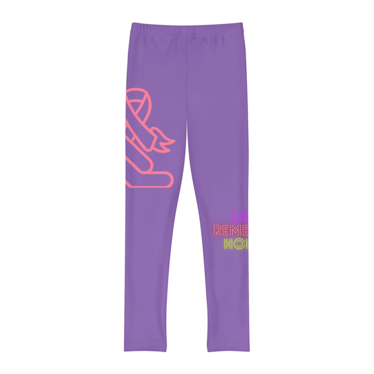 Youth Full-Length Leggings: Fight Cancer Lite Purple