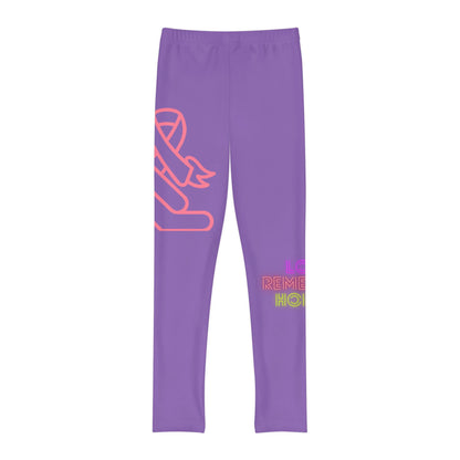 Youth Full-Length Leggings: Fight Cancer Lite Purple