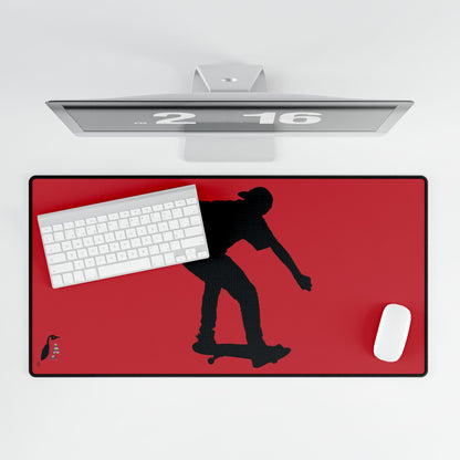 Desk Mats: Skateboarding Dark Red