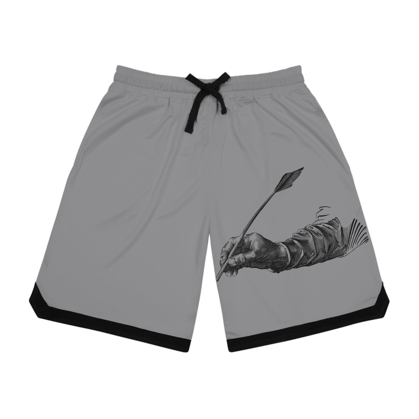 Basketball Rib Shorts: Writing Grey