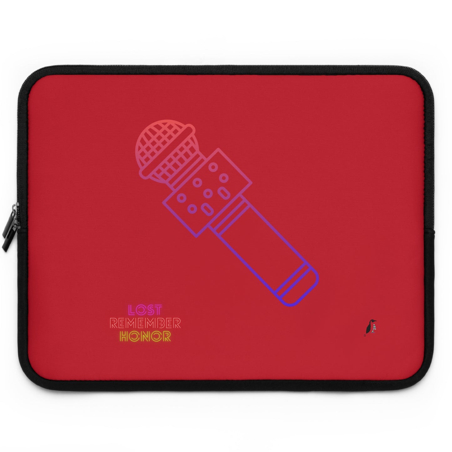 Laptop Sleeve: Music Dark Red