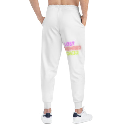 Athletic Joggers: Crazy Penguin World Logo White