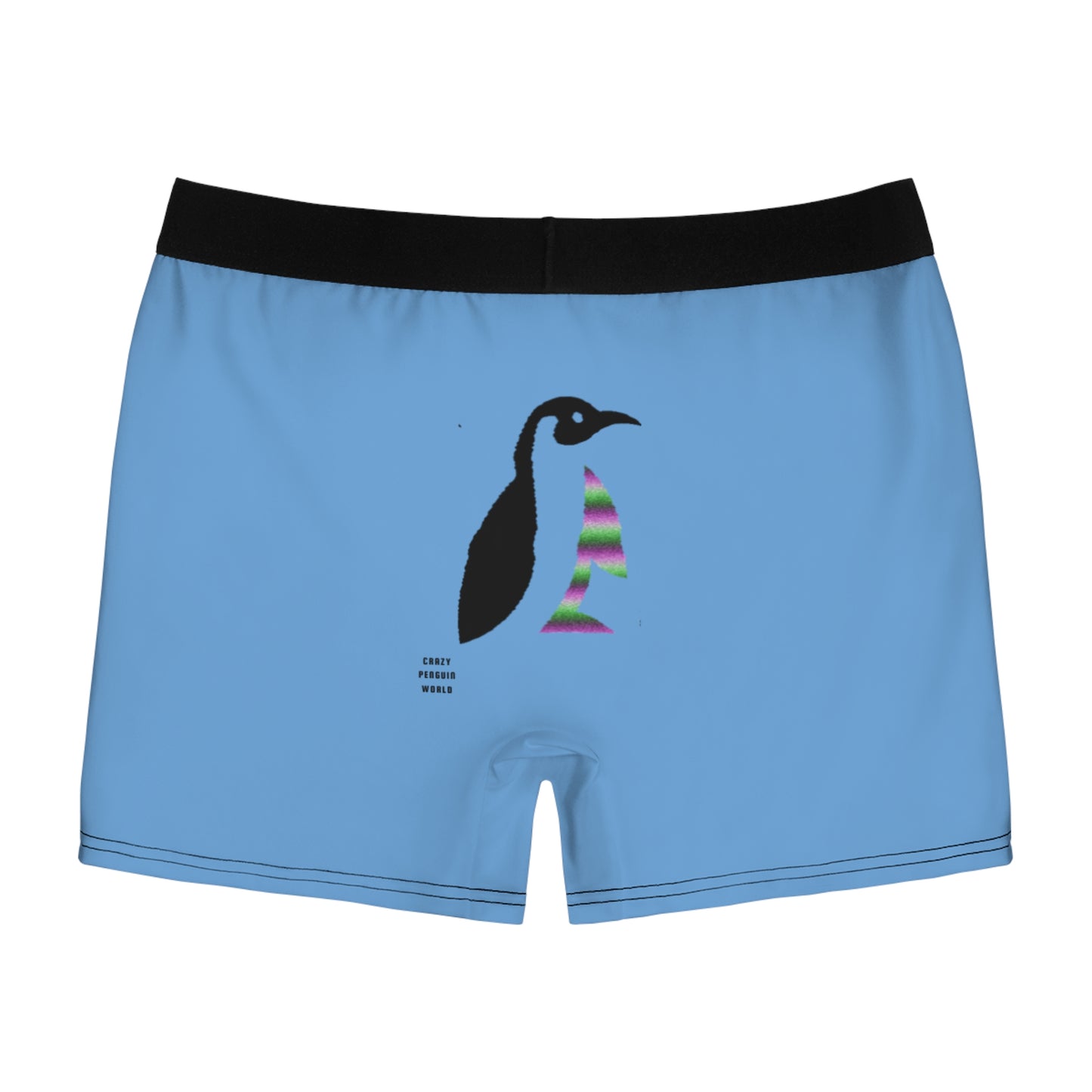 Men's Boxer Briefs: Crazy Penguin World Logo Lite Blue