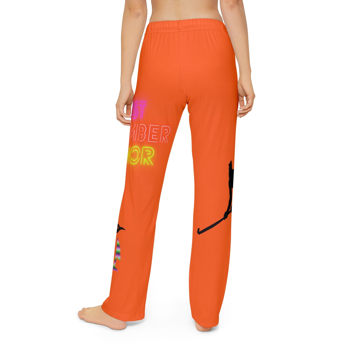 Kids Pajama Pants: Hockey Orange