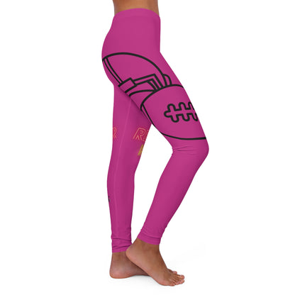 Women's Spandex Leggings: Football Pink