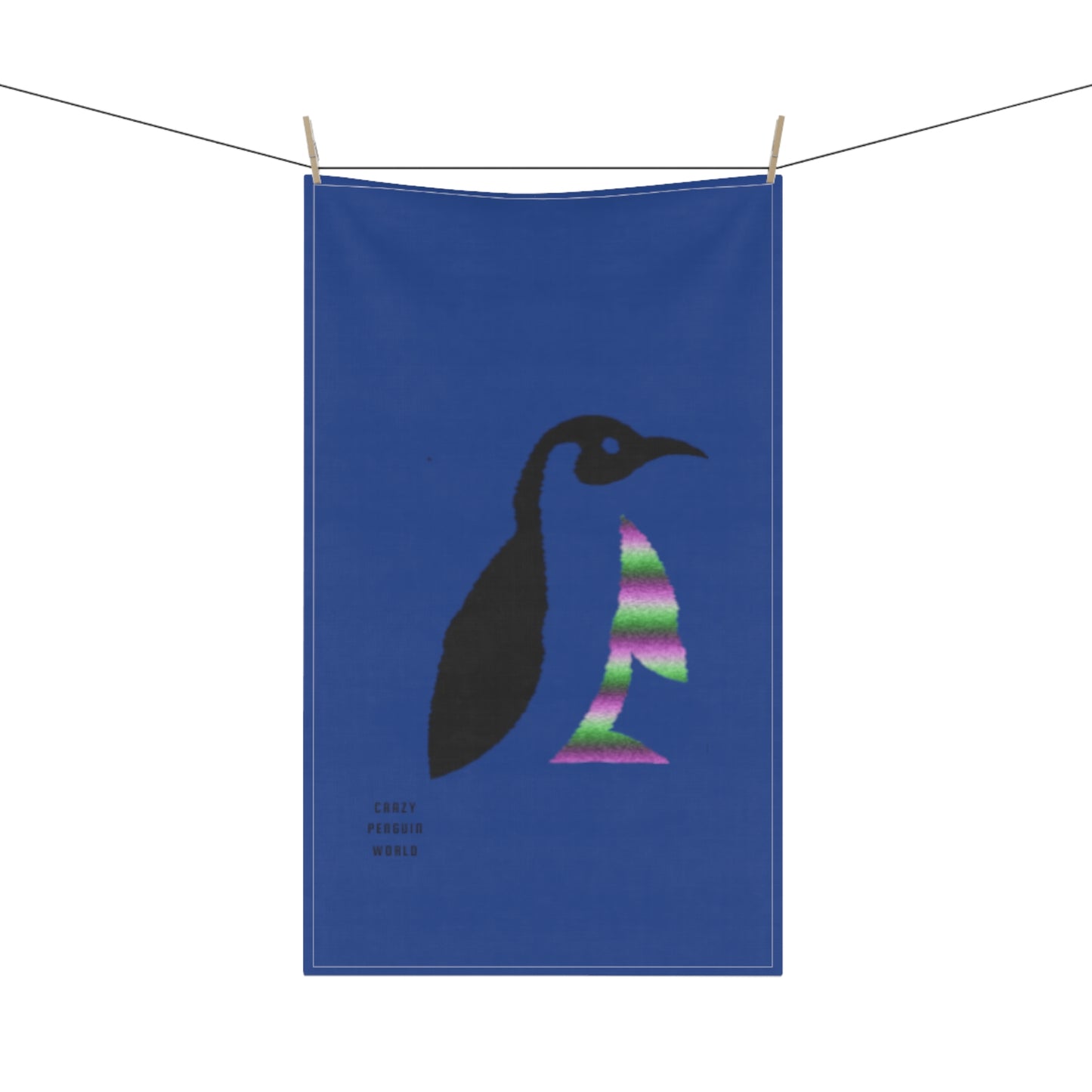 Kitchen Towel: Crazy Penguin World Logo Dark Blue
