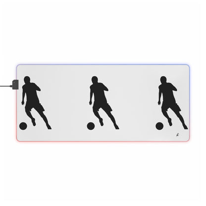 LED Gaming Mouse Pad: Soccer White