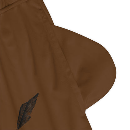 Basketball Rib Shorts: Writing Brown