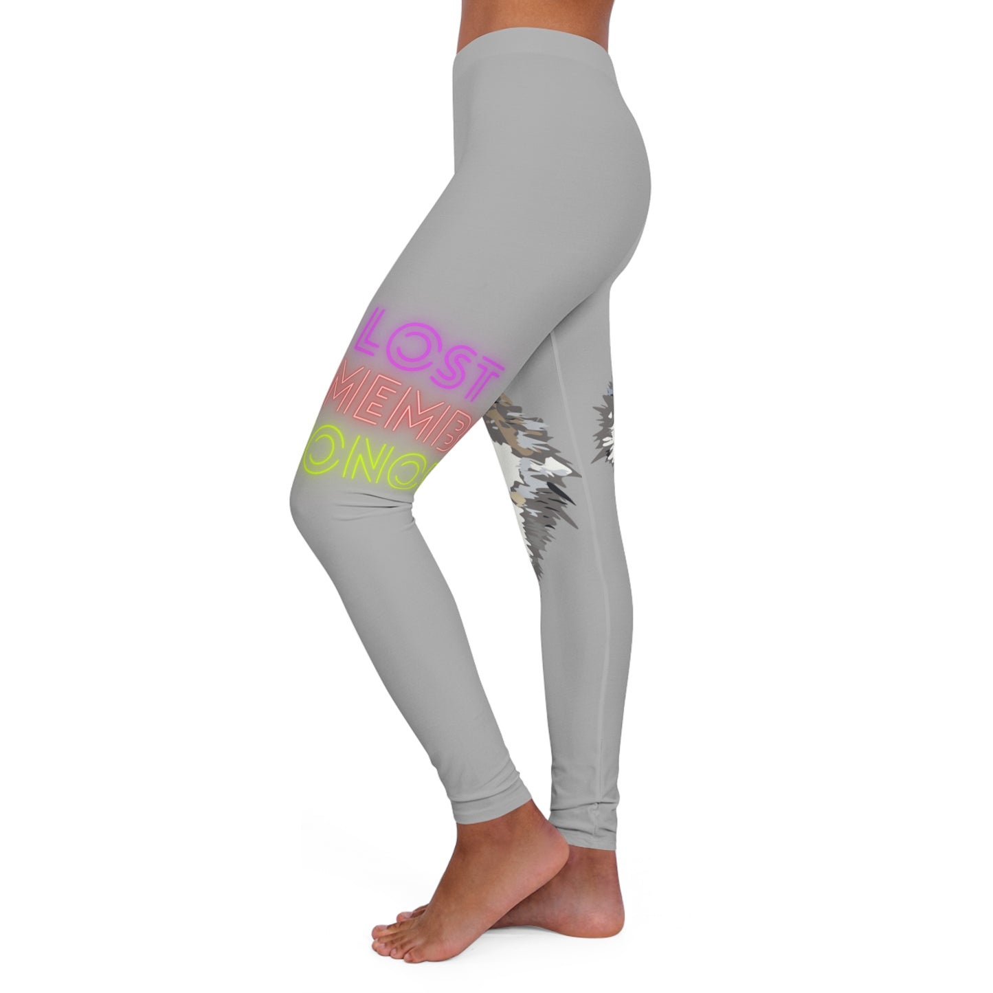 Women's Spandex Leggings: Wolves Lite Grey