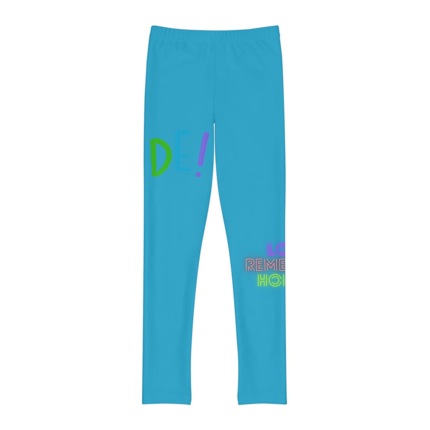 Youth Full-Length Leggings: LGBTQ Pride Turquoise