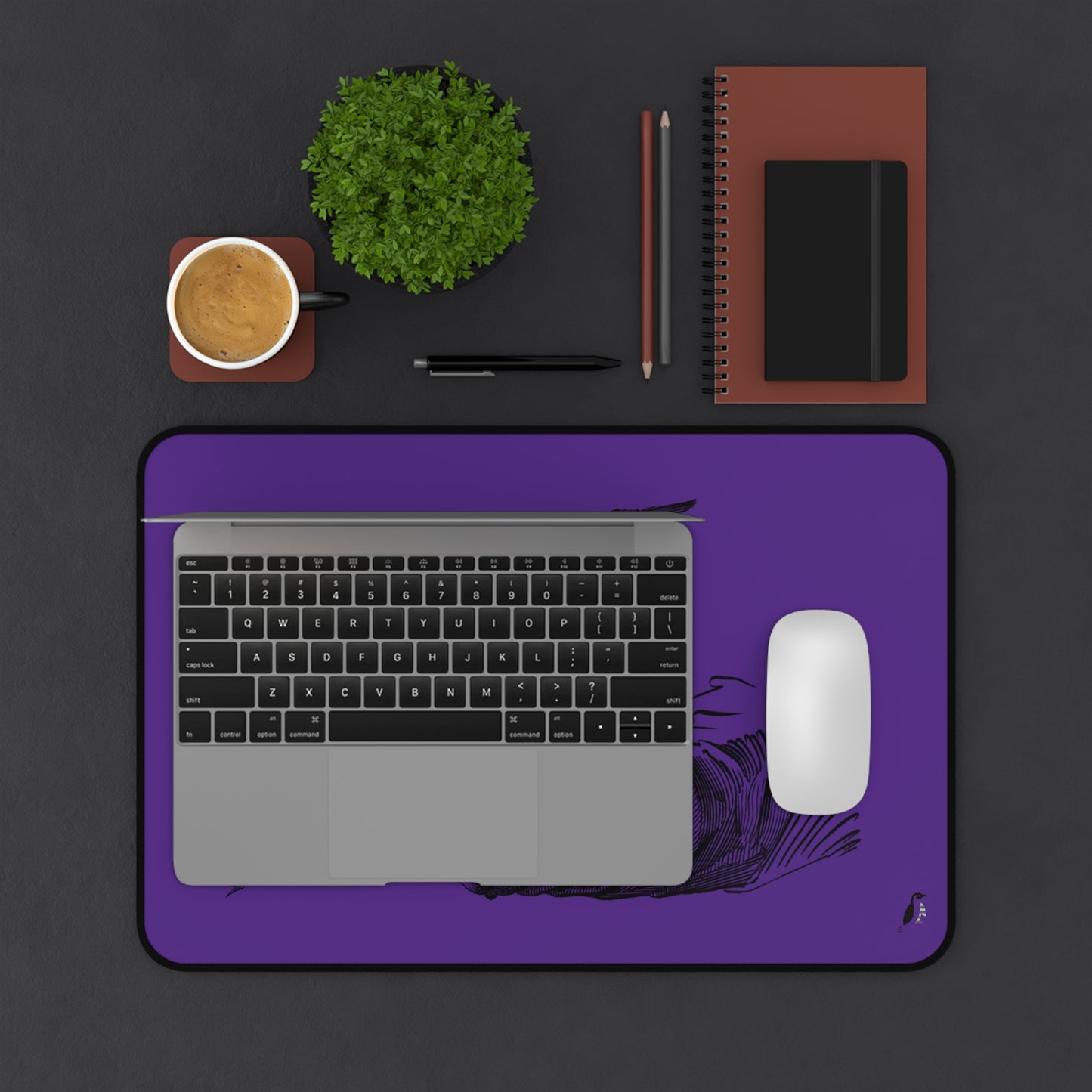 Desk Mat: Writing Purple