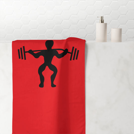 Mink-Cotton Towel: Weightlifting Red