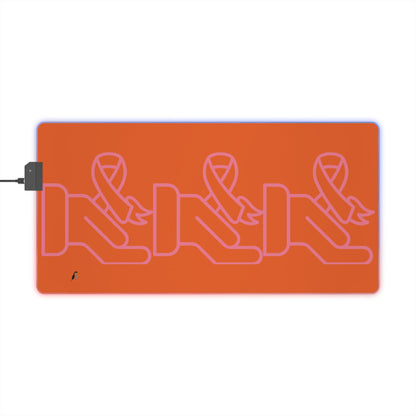 LED Gaming Mouse Pad: Fight Cancer Orange