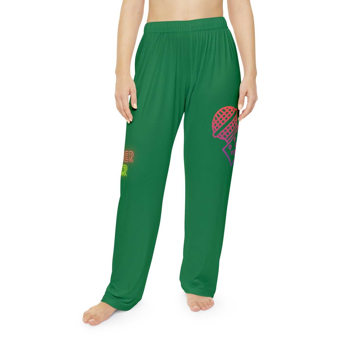 Women's Pajama Pants: Music Dark Green