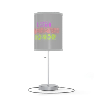 Lamp on a Stand, US|CA plug: Crazy Penguin World Logo Lite Grey