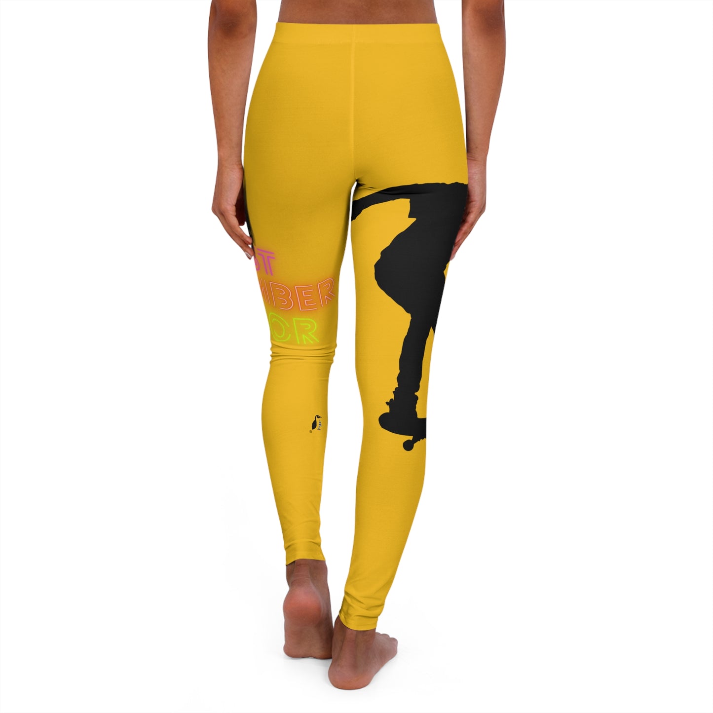 Women's Spandex Leggings: Skateboarding Yellow