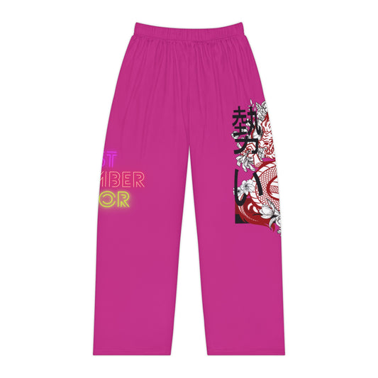 Women's Pajama Pants: Dragons Pink