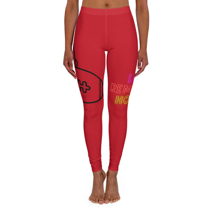 Women's Spandex Leggings: Football Dark Red