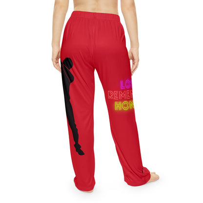 Women's Pajama Pants: Dance Dark Red