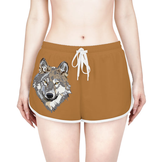 Women's Relaxed Shorts: Wolves Lite Brown