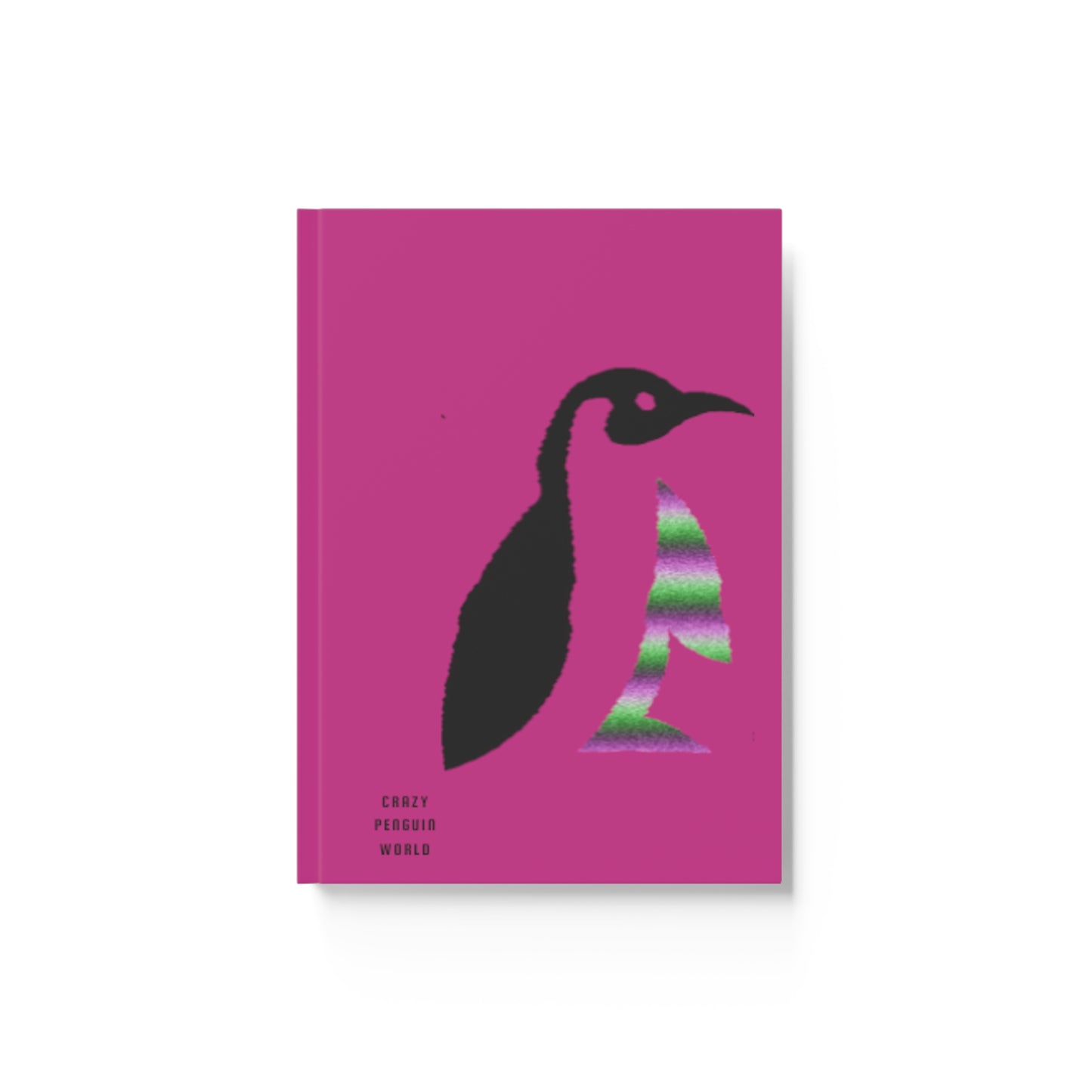 Hard Backed Journal: Crazy Penguin World Logo Pink