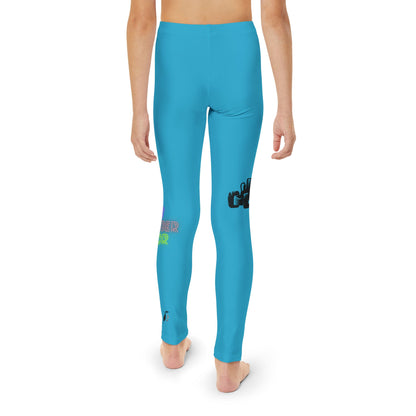 Youth Full-Length Leggings: Racing Turquoise