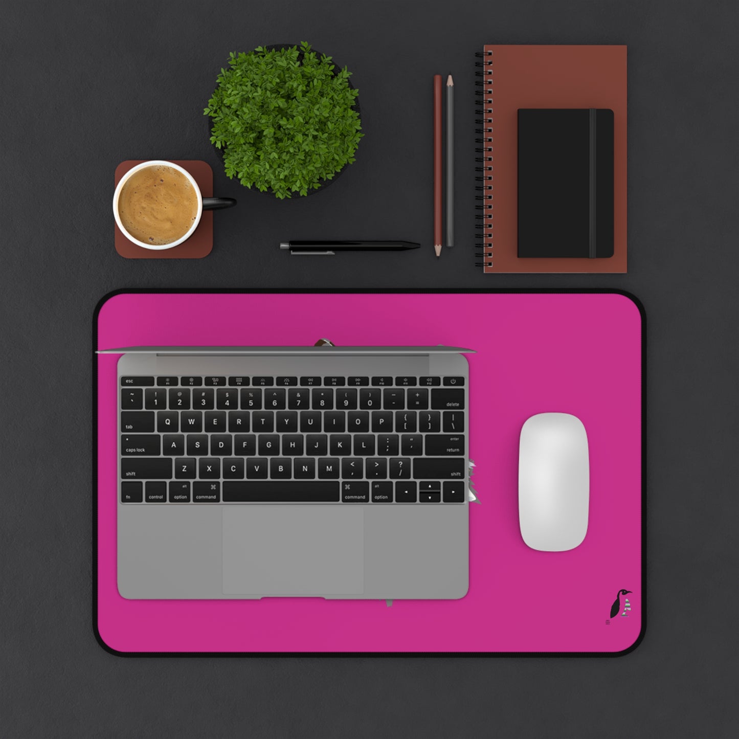 Desk Mat: Wolves Pink