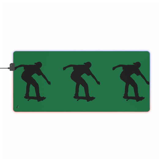 LED Gaming Mouse Pad: Skateboarding Dark Green