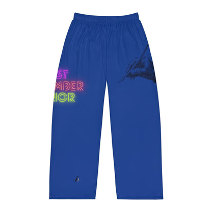 Men's Pajama Pants: Writing Dark Blue