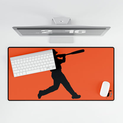 Desk Mats: Baseball Orange