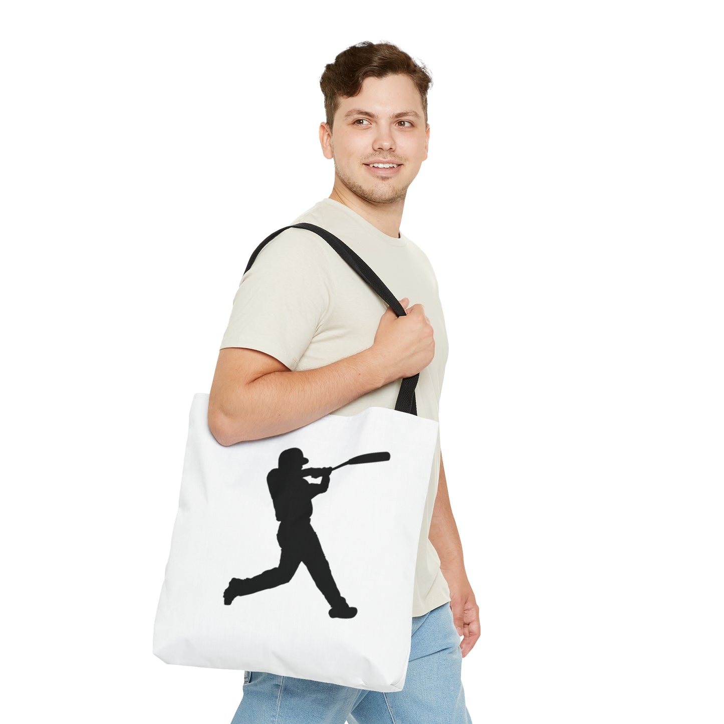 Tote Bag: Baseball White