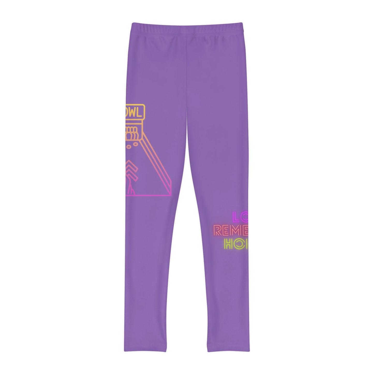 Youth Full-Length Leggings: Bowling Lite Purple