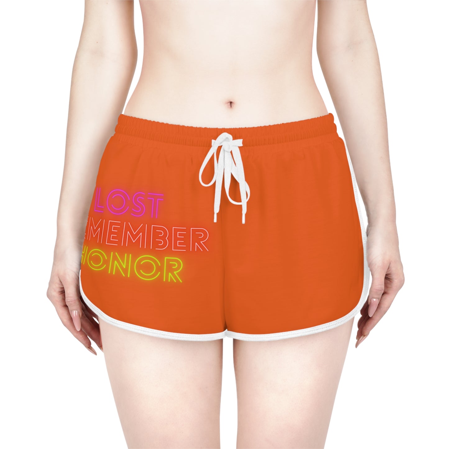 Women's Relaxed Shorts: Lost Remember Honor Orange