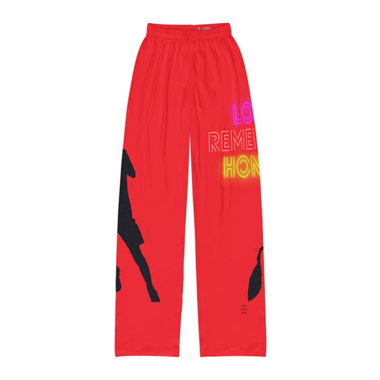 Kids Pajama Pants: Soccer Red
