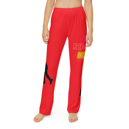 Kids Pajama Pants: Hockey Red