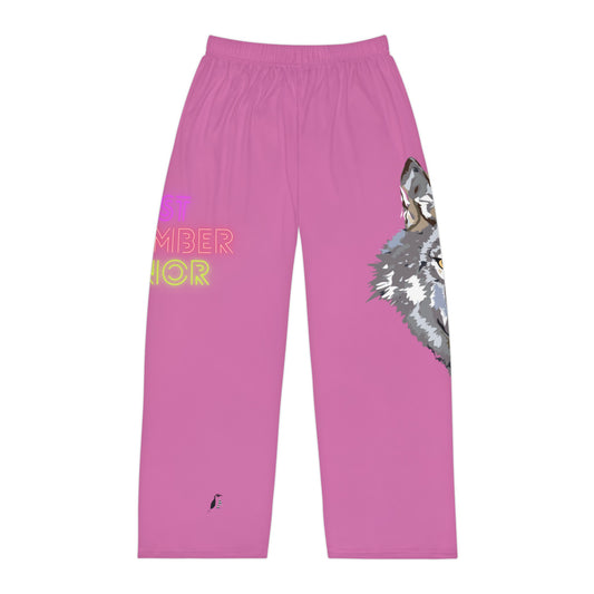 Men's Pajama Pants: Wolves Lite Pink