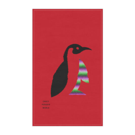 Kitchen Towel: Crazy Penguin World Logo Dark Red
