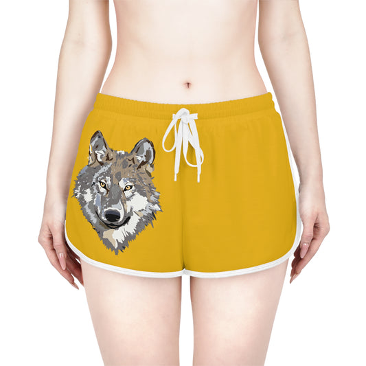 Women's Relaxed Shorts: Wolves Yellow