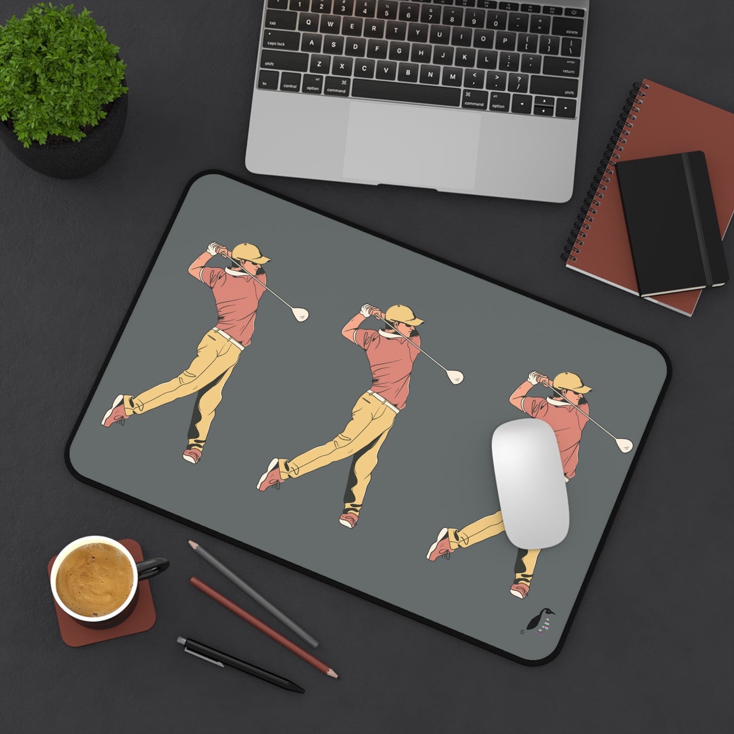 Desk Mat: Golf Dark Grey