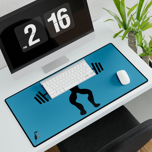 Desk Mats: Weightlifting Turquoise