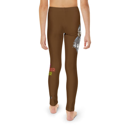 Youth Full-Length Leggings: Wolves Brown