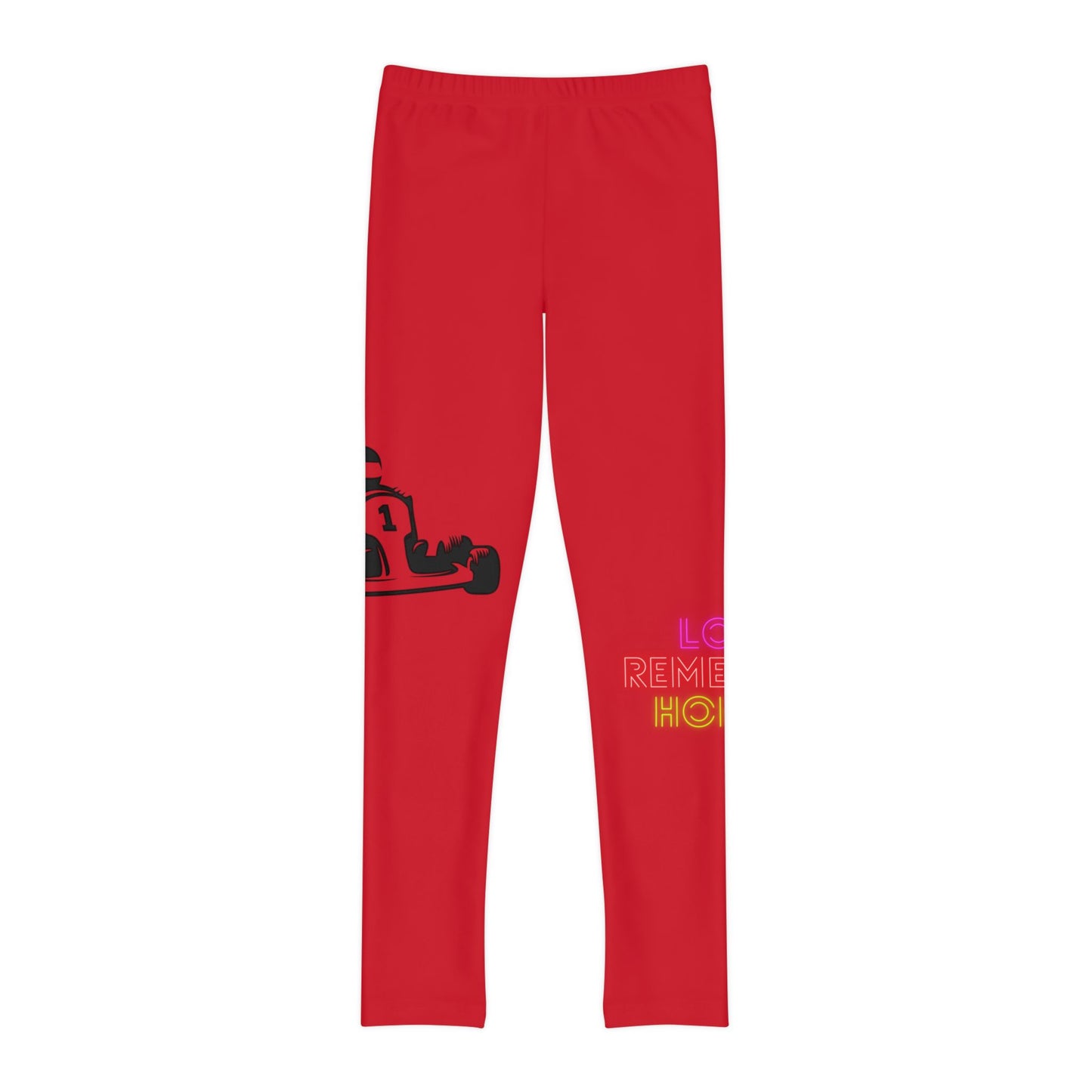 Youth Full-Length Leggings: Racing Dark Red