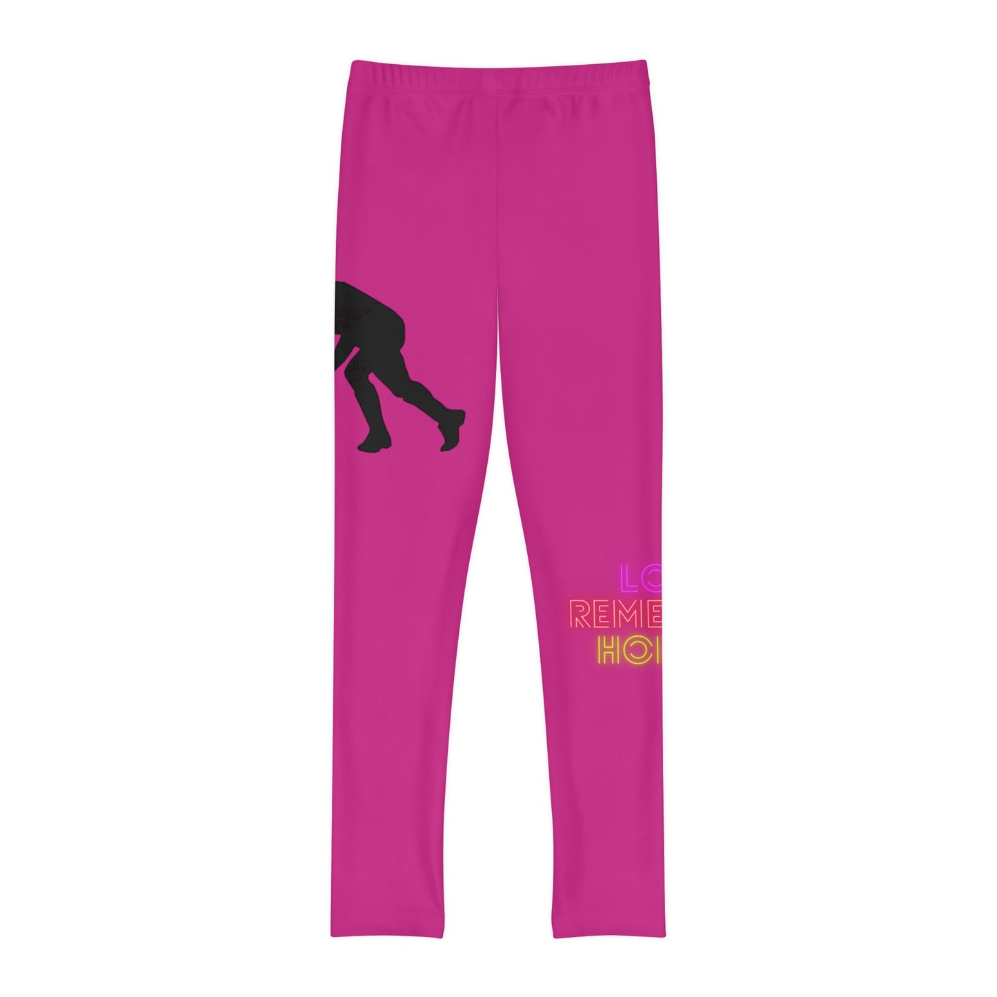 Youth Full-Length Leggings: Hockey Pink