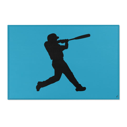 Area Rug (Rectangle): Baseball Turquoise