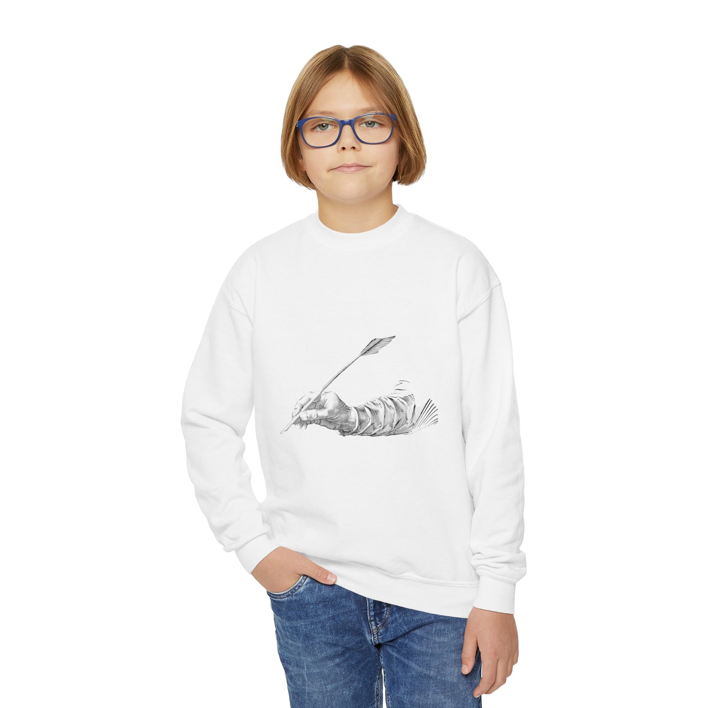 Youth Crewneck Sweatshirt: Writing