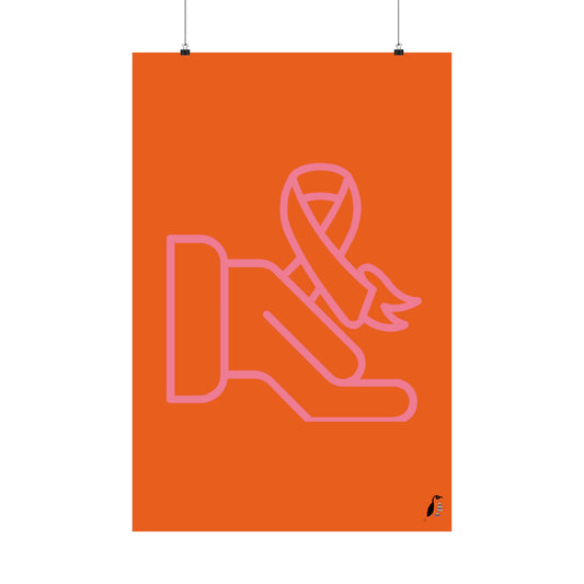 Premium Matte Vertical Posters: Fight Cancer Orange