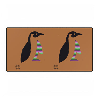 Desk Mats: Crazy Penguin World Logo Lite Brown