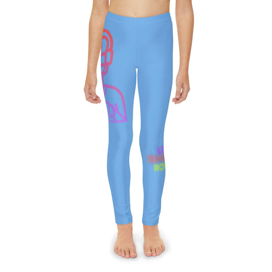 Youth Full-Length Leggings: Gaming Lite Blue