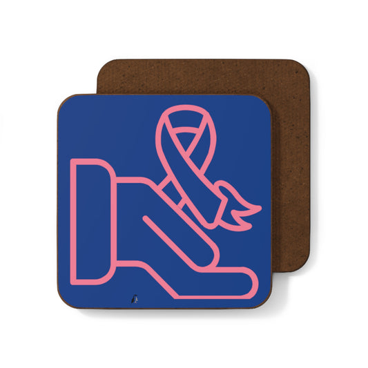 Hardboard Back Coaster: Fight Cancer Dark Blue