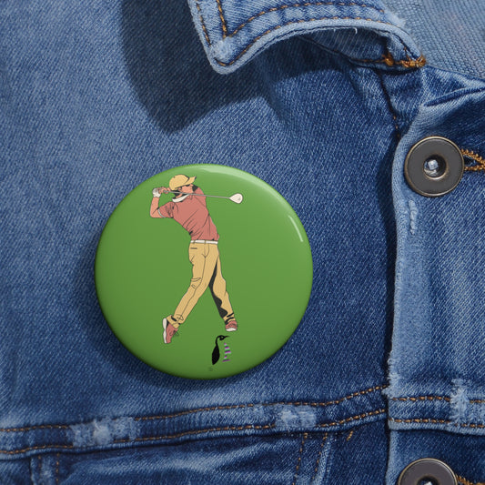 Custom Pin Buttons Golf Green